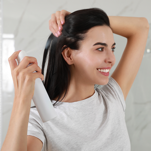 How to use dry shampoo without white residue.